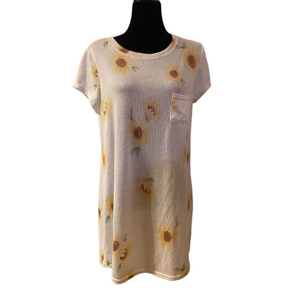 Laura‎ Ashley Vintage White Sunflower Dress